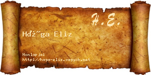 Hága Eliz névjegykártya